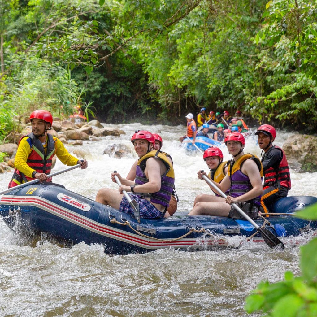Khao Lak adventure tour — whitewater rafting through the rainforest