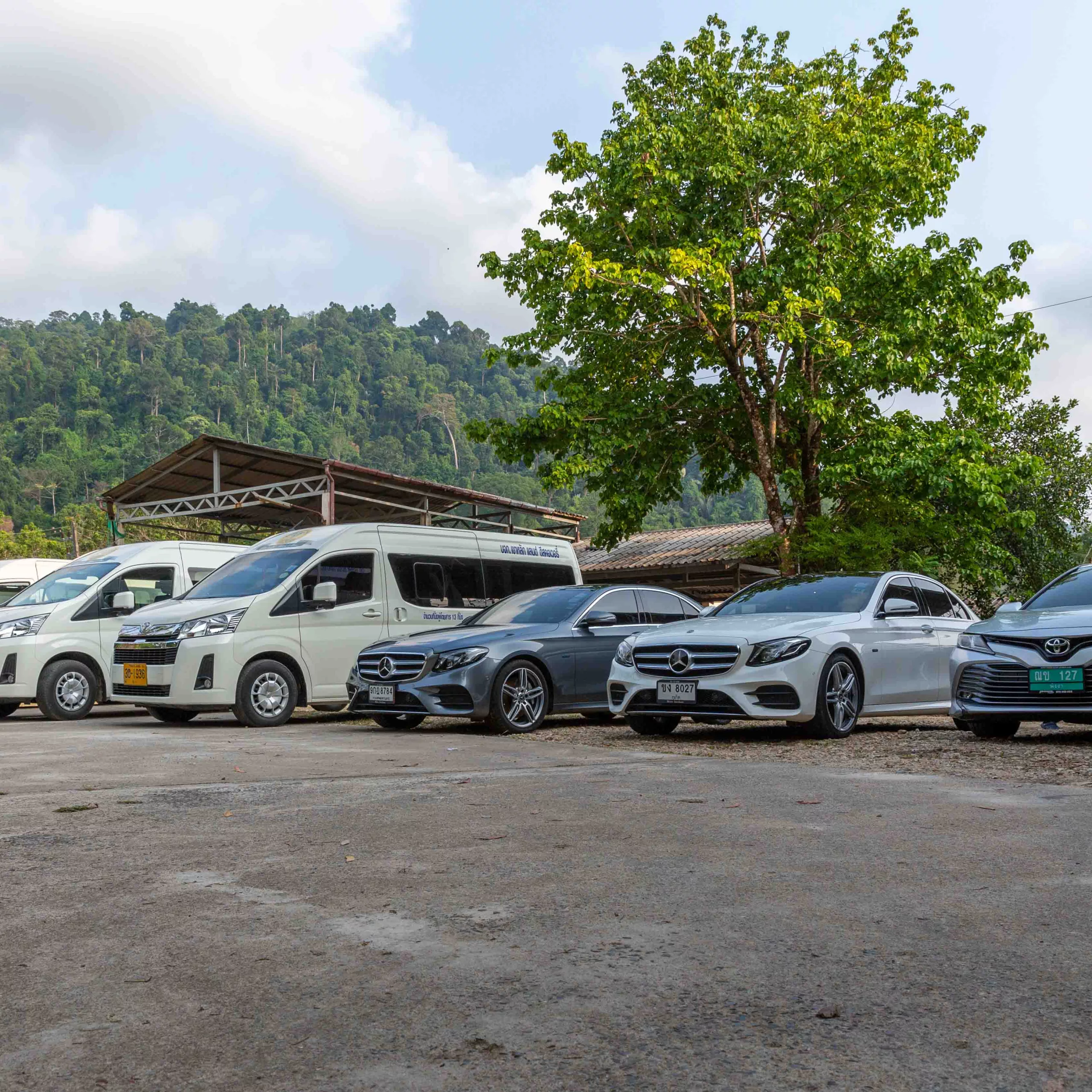 Private minivan transfer waiting for guests on the Andaman coast